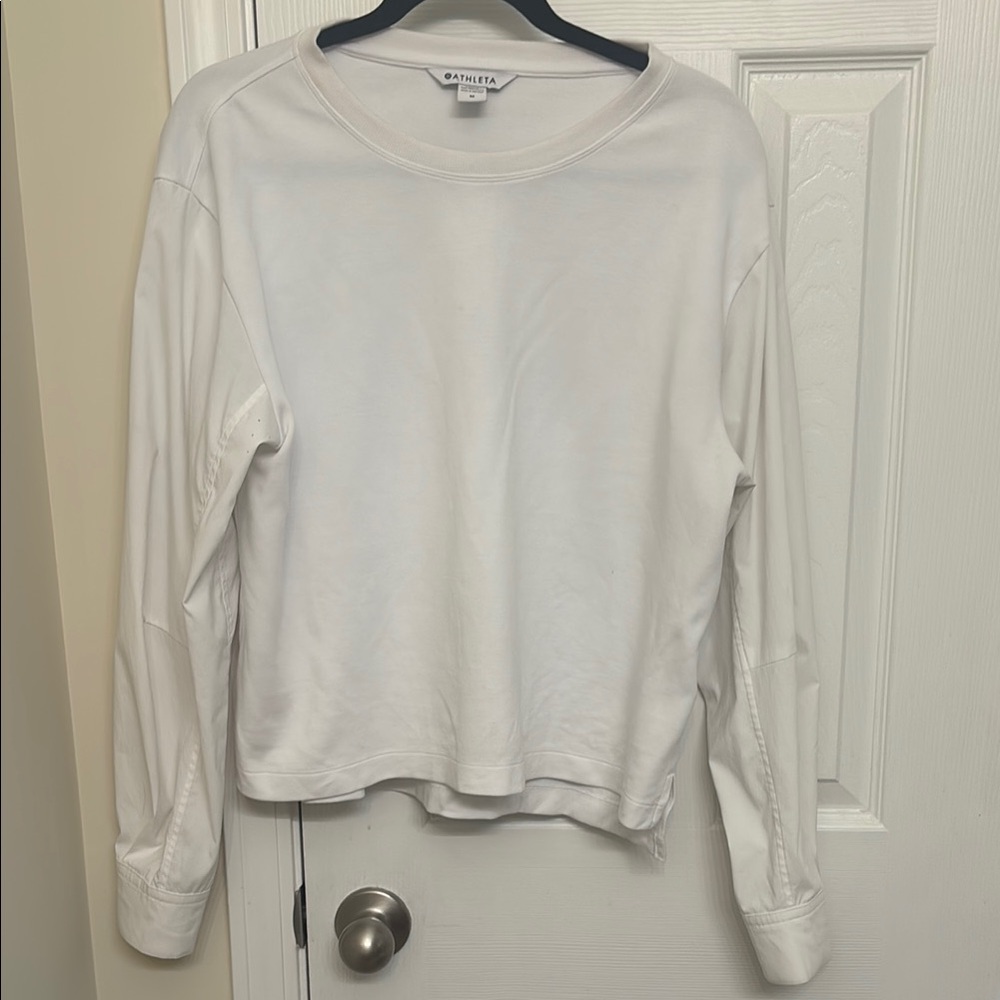 EUC Athleta size medium white long sleeve top